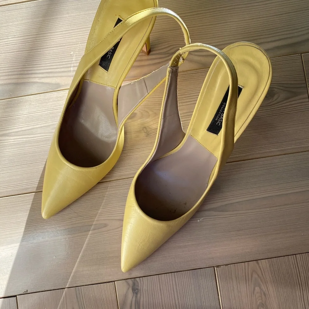 Zara Leather Slingback Pointed Heel US 7.5 - Picture 6 of 8